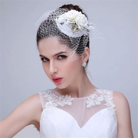 2015 New Style Wedding Bridal Fascinator Face Veil Flower Veil Bird