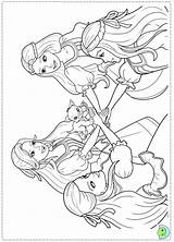 Coloring Barbie Musketeers Three Pages Print Dinokids Close sketch template