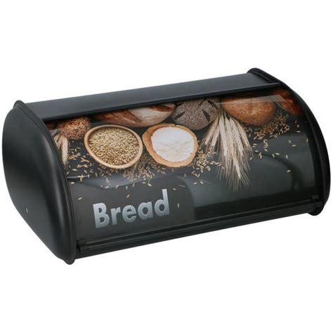 zwarte metalen broodtrommel  liter keuken accessoires brood bewarenvershouden