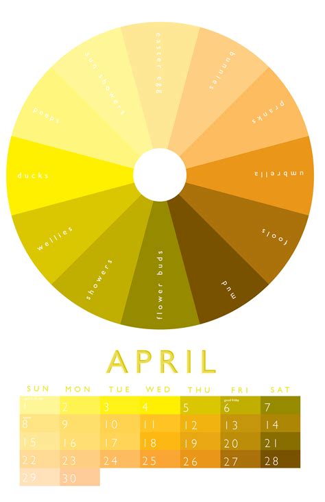 Month Colors Color Chart Color Wheel