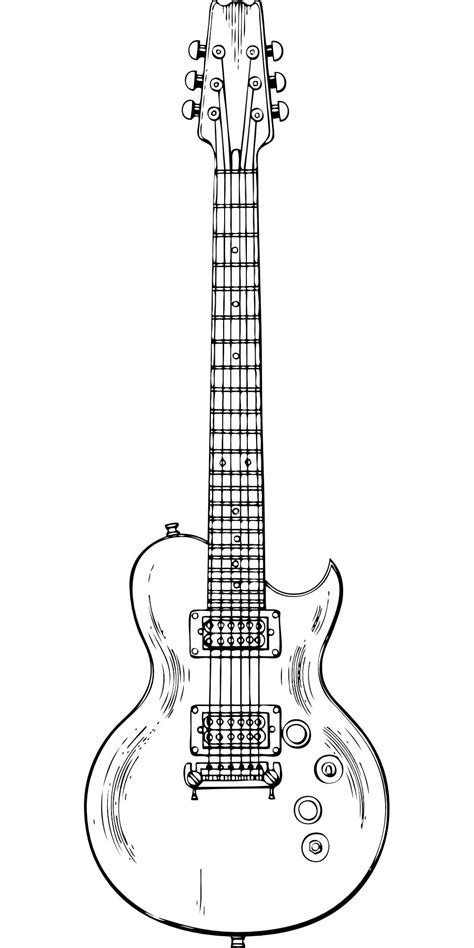 musical instrument electric guitar outline vector  psdvector