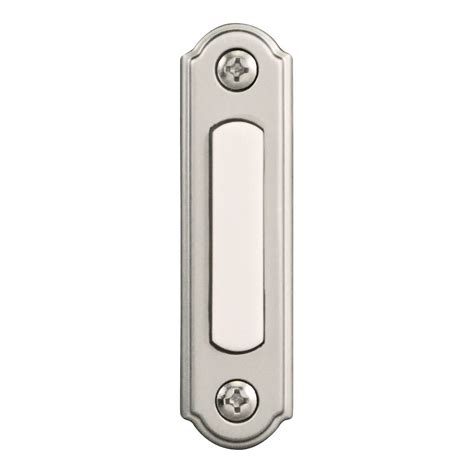 hampton bay wired lighted door bell push button brushed nickel  home depot canada