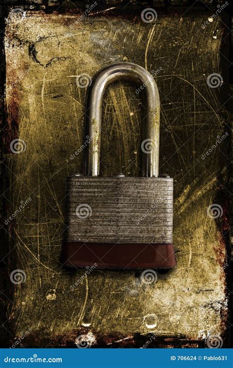 rusty lock stock photo image  scratchy border rusted