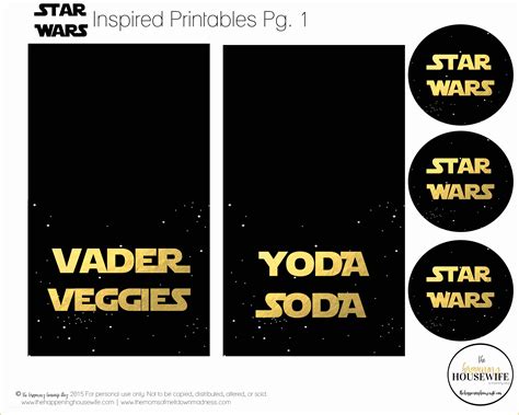 star wars food labels template    star wars inspired party