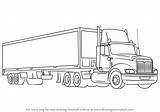 Truck Trailer Draw Drawing Trucks Semi Step Sketch Wheeler 18 Kenworth Tractor Coloring Drawings Side Pages Big Rig Learn Peterbilt sketch template
