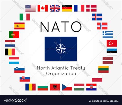 nato flags  countries royalty  vector image