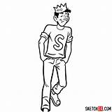Jughead Jones Draw Step Archie Comics Sketchok Cartoon sketch template