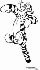 Tigger Jumps Coloring4free Winnie sketch template
