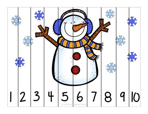 winter fun counting number puzzles kindergarten smarts