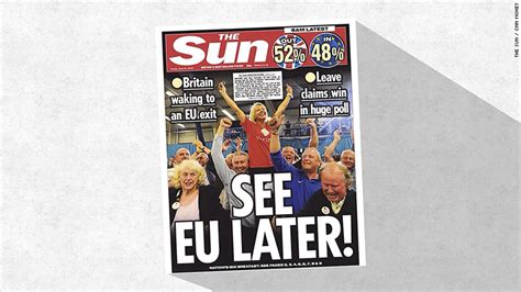 brexit vote   big win  british tabloids