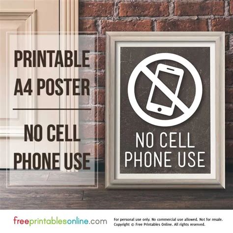 printable  cell phone  sign  printables