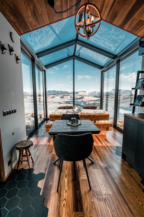 photo      tiny glass cabin  remote iceland takes glass cabin tiny house cabin