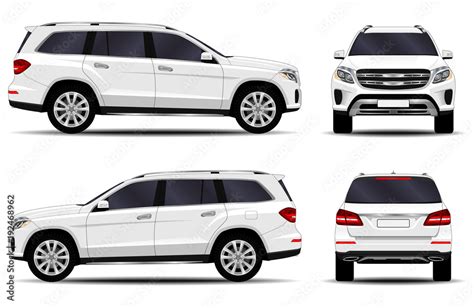 realistic suv car front view side view  view vector de stock adobe stock