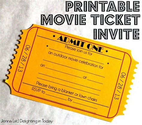 printable  ticket invite video tutorial    create