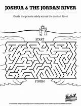Joshua Crossing Bible Lessons Mazes Jericho sketch template
