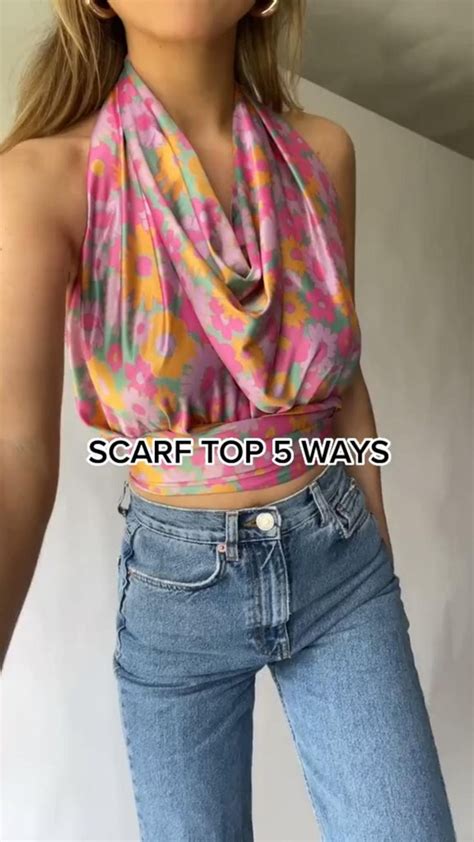How To Tie A Scarf Top Refashion Clothes Scarf Top Diy Clothes Tops