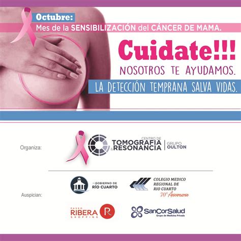octubre mes de la sensibilizacion del cancer de mama colegio medico regional de rio cuarto