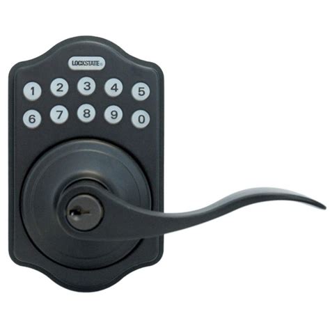 lockstate electronic keypad lever door lock ls  rb  home depot