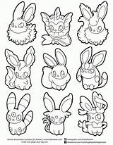 Sylveon Eevee Evolutions Coloring Pages Pokemon Bubakids sketch template