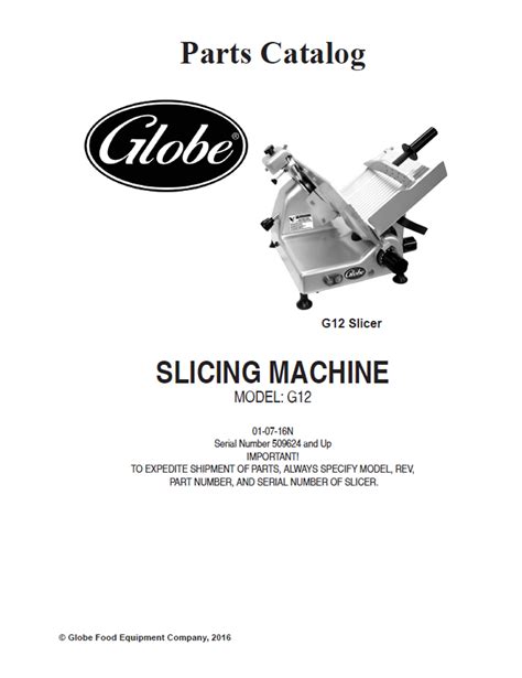 globe  slicer parts list davisons butcher supply