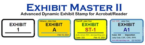 exhibit master ii electronic exhibit stampsticker