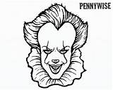 Pennywise Clown Coloring Pages Draw Face Printable Kids Scary Color Drawing Print Colouring Halloween Sheets Template Horror Movie Getcolorings Character sketch template