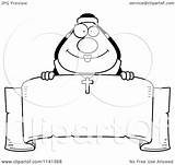 Nun Coloring Banner Happy Over Clipart Cartoon Outlined Vector Cory Thoman Royalty 04kb 1024px 1080 sketch template