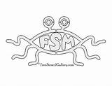 Spaghetti Flying Monster Stencil sketch template