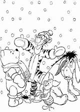 Pooh Winnie Coloring Winter Pages Color Book Kidscoloring Disney sketch template