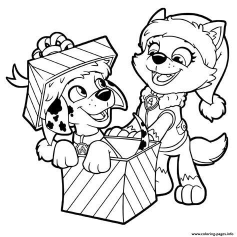 paw patrol christmas coloring pages coloring home