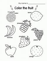 Fruits Coloring Fruit Worksheets Pages Kids Color Activities sketch template