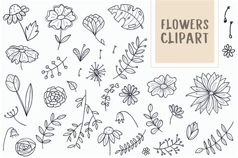 flower doodle vector images