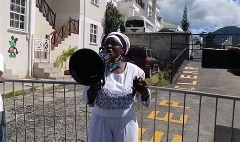Live Protest Outside Dominica Electoral Commission Office Dominica