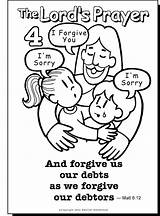 Coloring Prayer Lords Lord Pages Children Forgiveness School Sunday Bible Kids Jesus Colouring Printable God Forgive Clipart Activities Prayers Clip sketch template