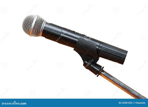 isolated black microphone stock photo image  communication
