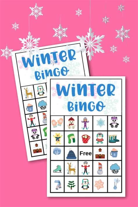 winter bingo  printable  printable