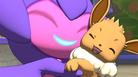 Cute Eevee And Poipole Animation Pokemon 3d Toon Shader