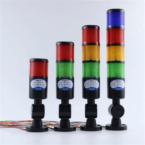 black shell  industrial signal tower safety stack alarm light led multilayer foldable buzzer