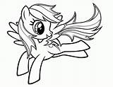 Coloring Pages Pony Little Rainbow Dash Kid Mlp Popular sketch template
