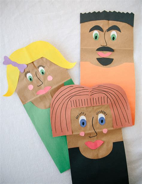 cut  paper bag puppet template printable