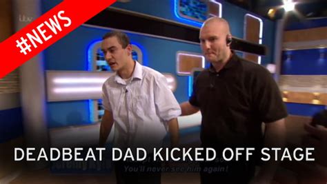 jeremy kyle kicks deadbeat dad off stage you re disgusting you don t
