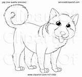Akita Coloring Pages Getcolorings Lineart Clipart Dog sketch template