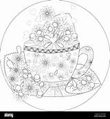 Erwachsene Teatime Alamy Zentangle sketch template