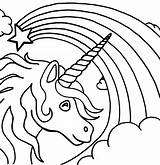 Unicorn Rainbow Coloring Pages Colouring Printable Color Print Printables Sheets Only sketch template