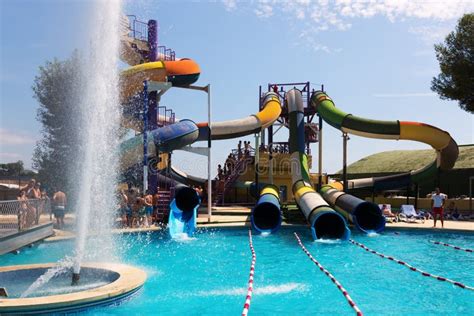water attractions  illa fantasia barcelona  water park editorial stock image image