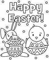 Easter Happy Color Coloring Card Kids Chick Print Children sketch template