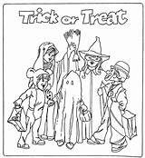 Halloween Trick Coloring Treat Pages Color Baby Costume Colouring Printable Kids Something Paper Dolls Fullsize 1468 1600 sketch template