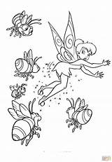 Coloring Pages Iridessa Disney Tinkerbell Fairy Birds Bees Color Adult Main Drawing Skip sketch template