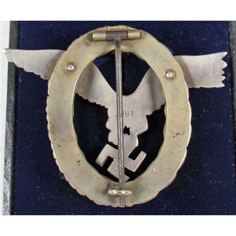 Rare Cased German Nazi Luftwaffe Pilot Observer Badge