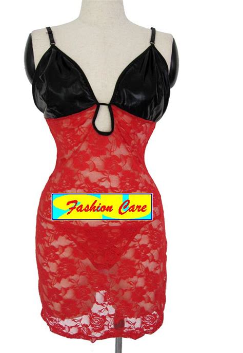 fashion care 2u l645p 1 plus size red key hole ella chemise backless sleepwear lingerie xxxl